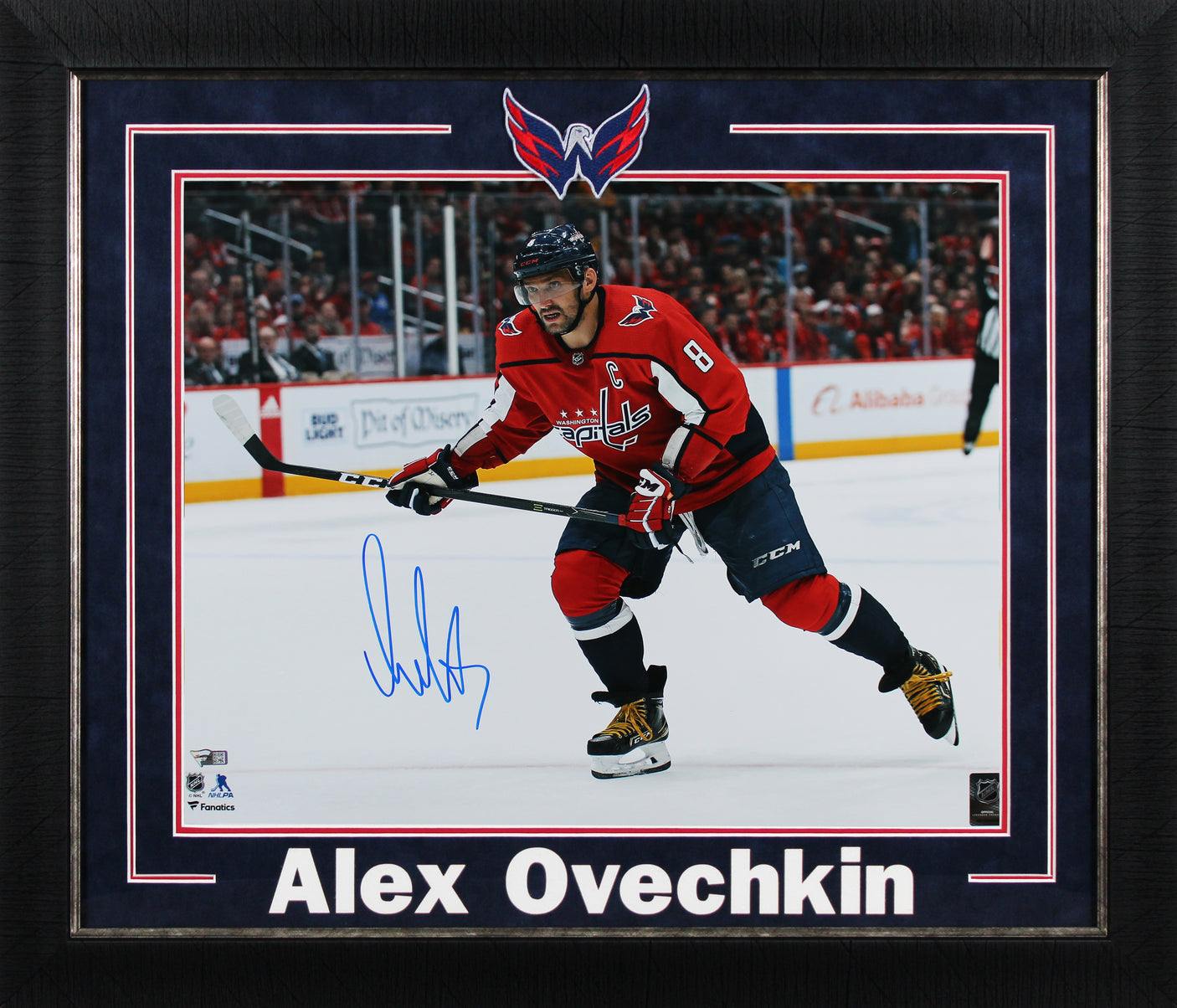 Capitals Alex Ovechkin Signed 16x20 Horizontal Shooting Framed Photo Fanatics