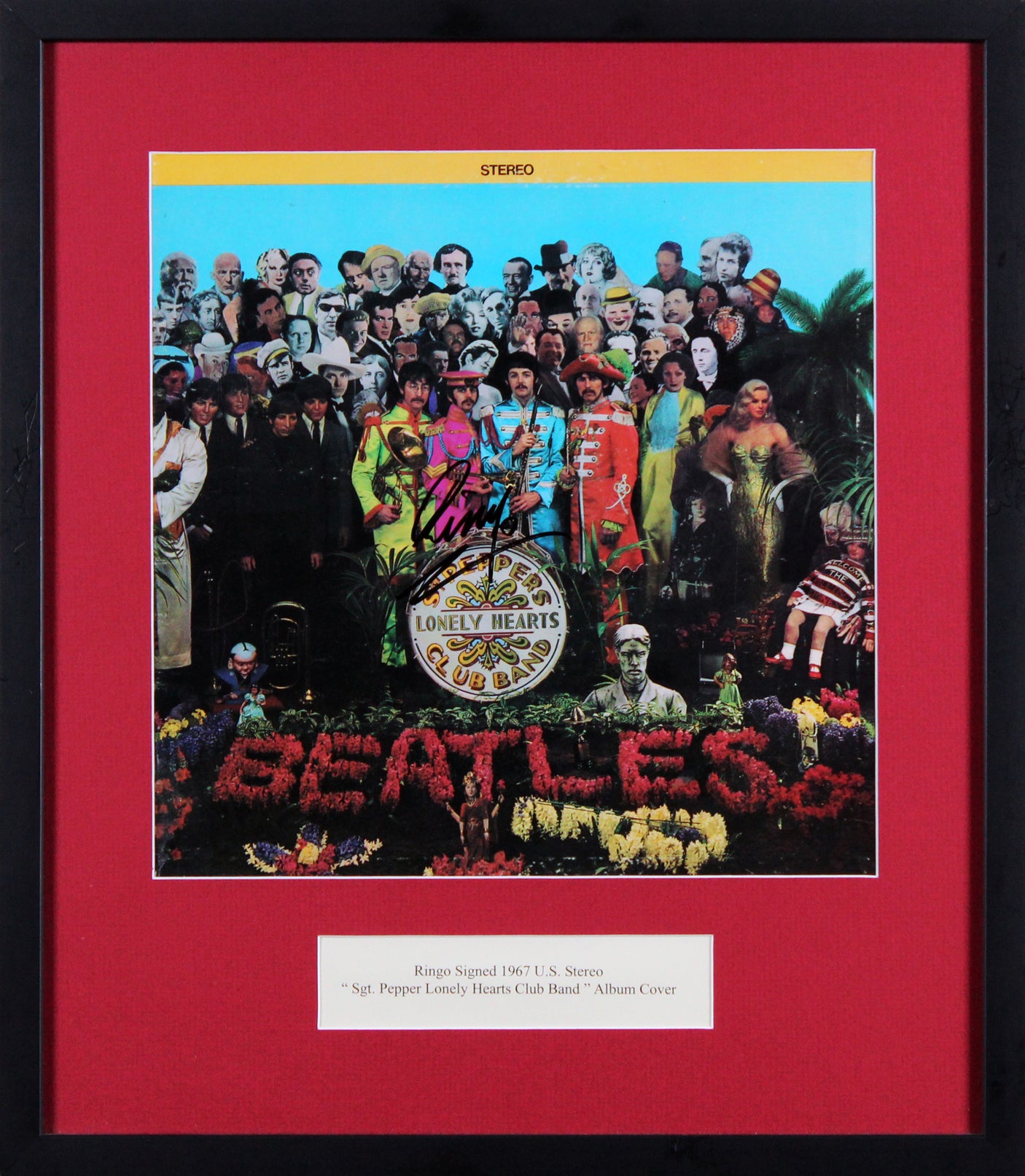 Ringo Starr The Beatles Signed & Framed Sgt. Pepper's Album Cover JSA #ZZ36206