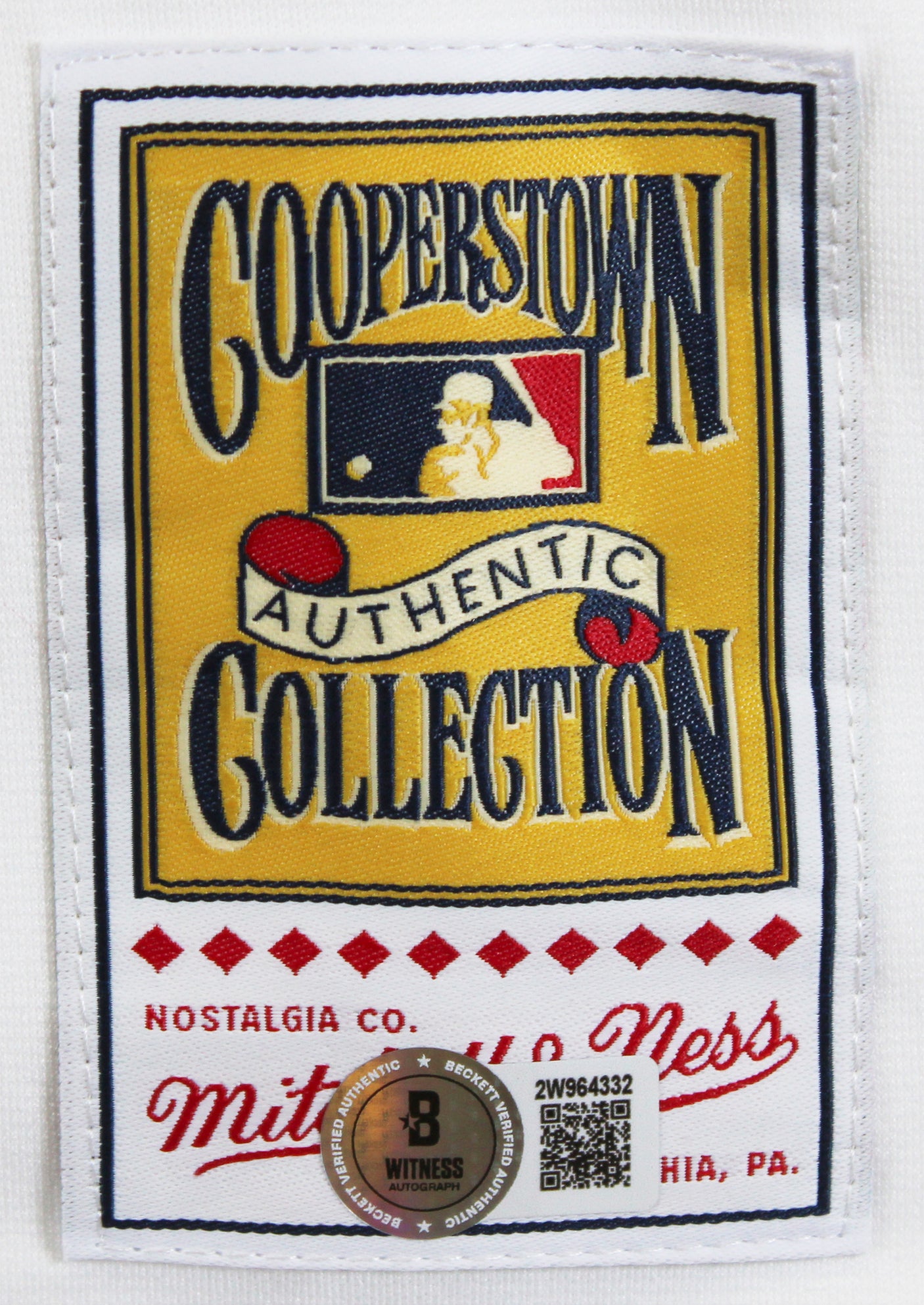 Red Sox David Ortiz Signed White 2004 WS Logo M&N CC Jersey BAS Wit #2W964332