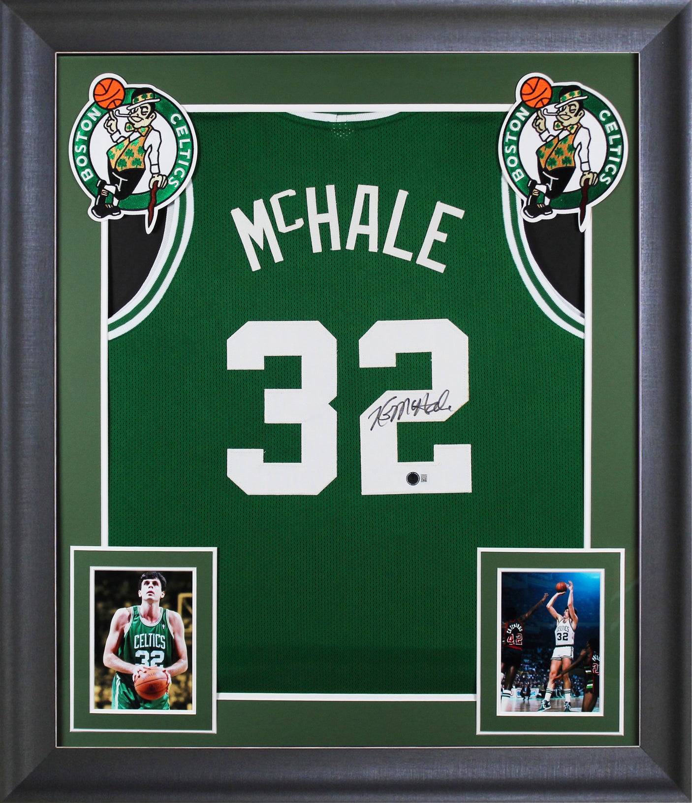 Kevin McHale Authentic Signed Green Pro Style Framed Jersey BAS Witnessed 2