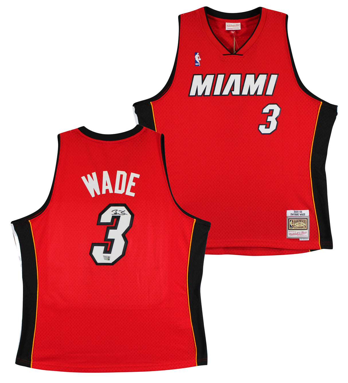 Heat Dwyane Wade Authentic Signed 2005-06 Red M&N HWC Swingman Jersey Fanatics