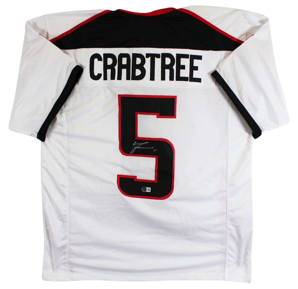 Texas Tech Michael Crabtree Authentic Signed White Pro Style Jersey BAS #BT89722