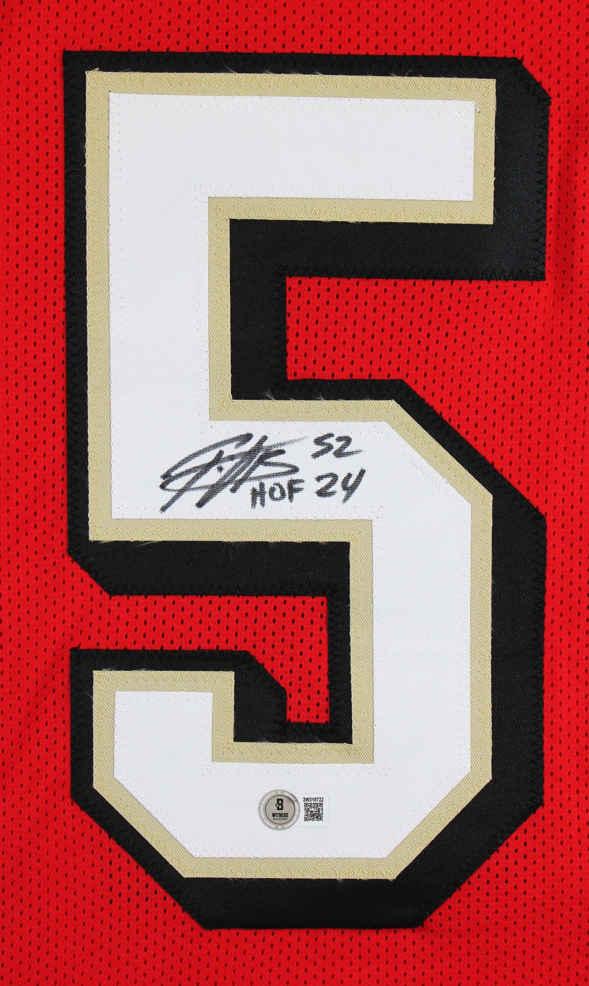 Patrick Willis "HOF 24" Signed Red Pro Style Jersey w/ Dropshadow BAS Witness 3