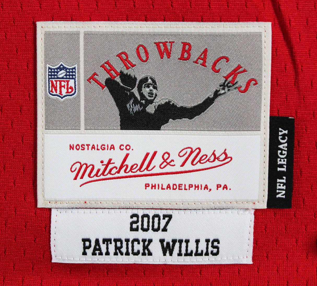 49ers Patrick Willis "HOF 24" Signed Red Mitchell & Ness Jersey BAS Witnessed