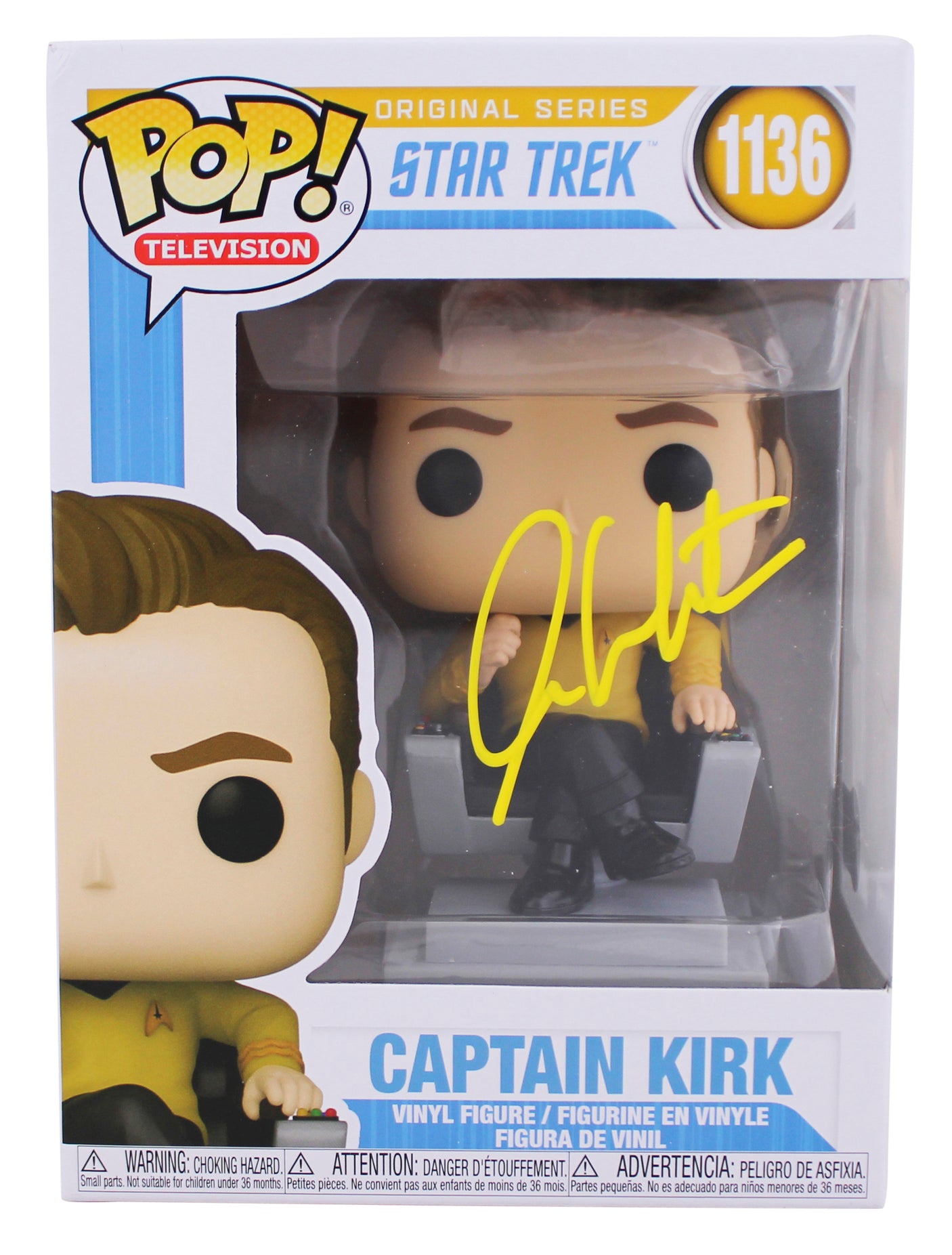 William Shatner Star Trek Signed Captain Kirk #1136 Funko Pop Figure BAS Witness
