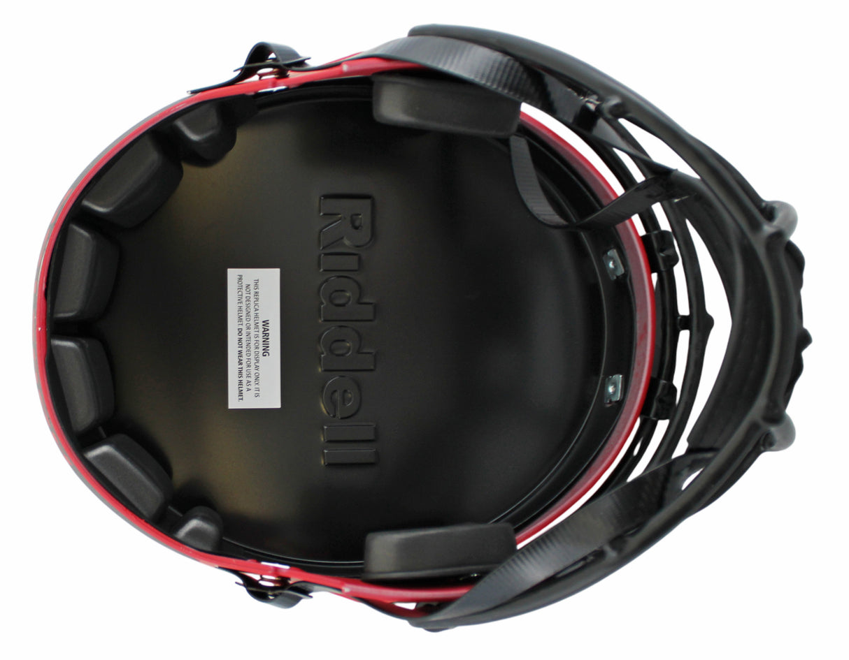 Texans Azeez Al-Shaair Signed Rave Full Size Speed Rep Helmet W/ Case BAS Wit