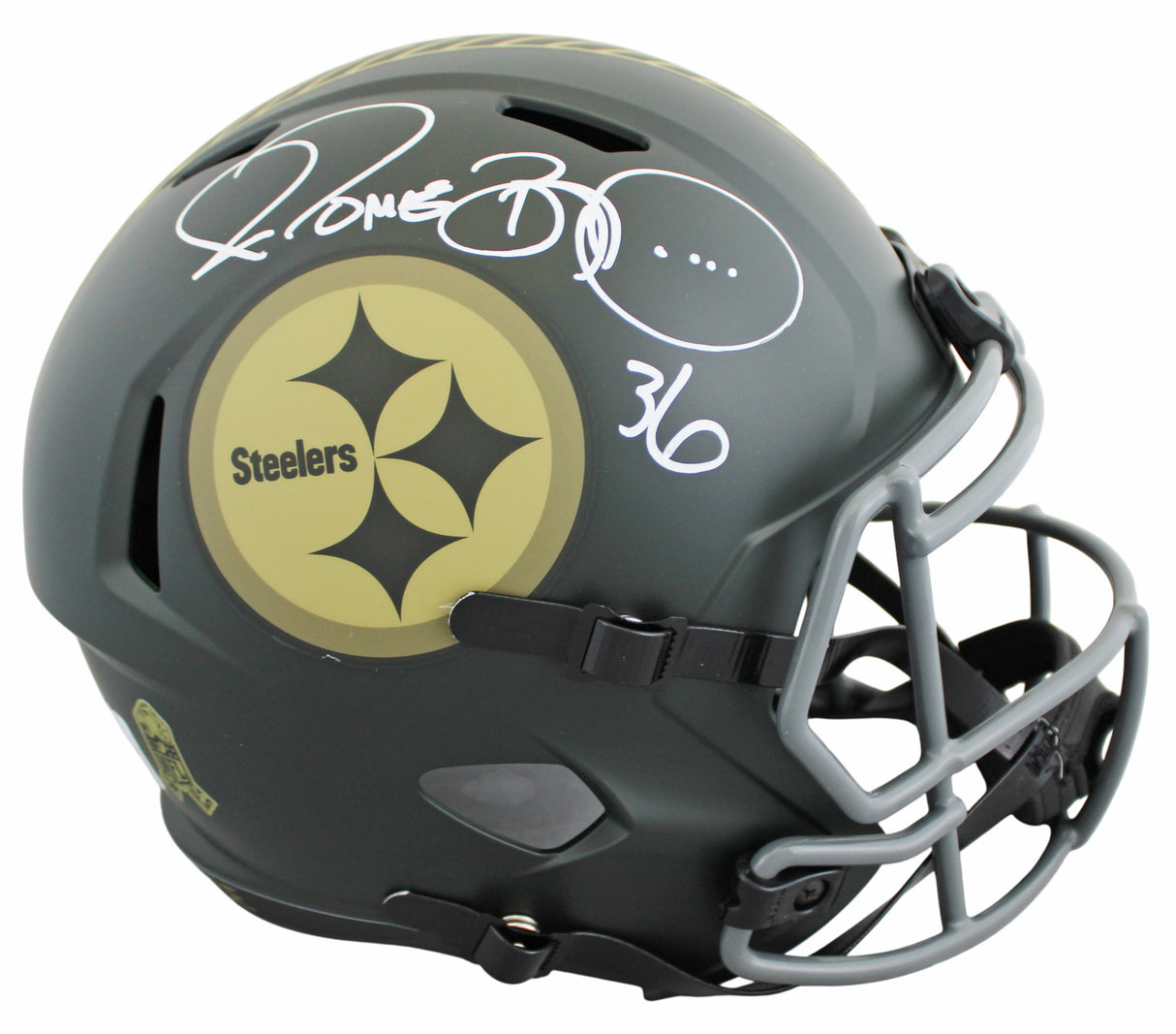 Steelers Jerome Bettis Signed STS IV Full Size Speed Rep Helmet W/ Case BAS Wit