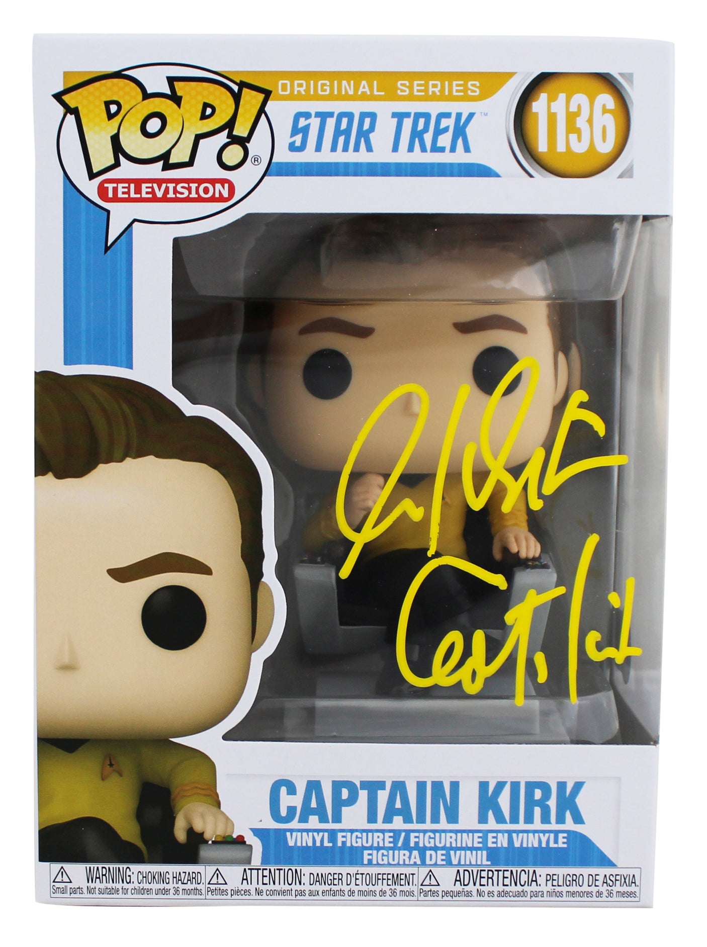 William Shatner Star Trek "Captain Kirk" Signed #1136 Funko Pop Figure BAS Wit