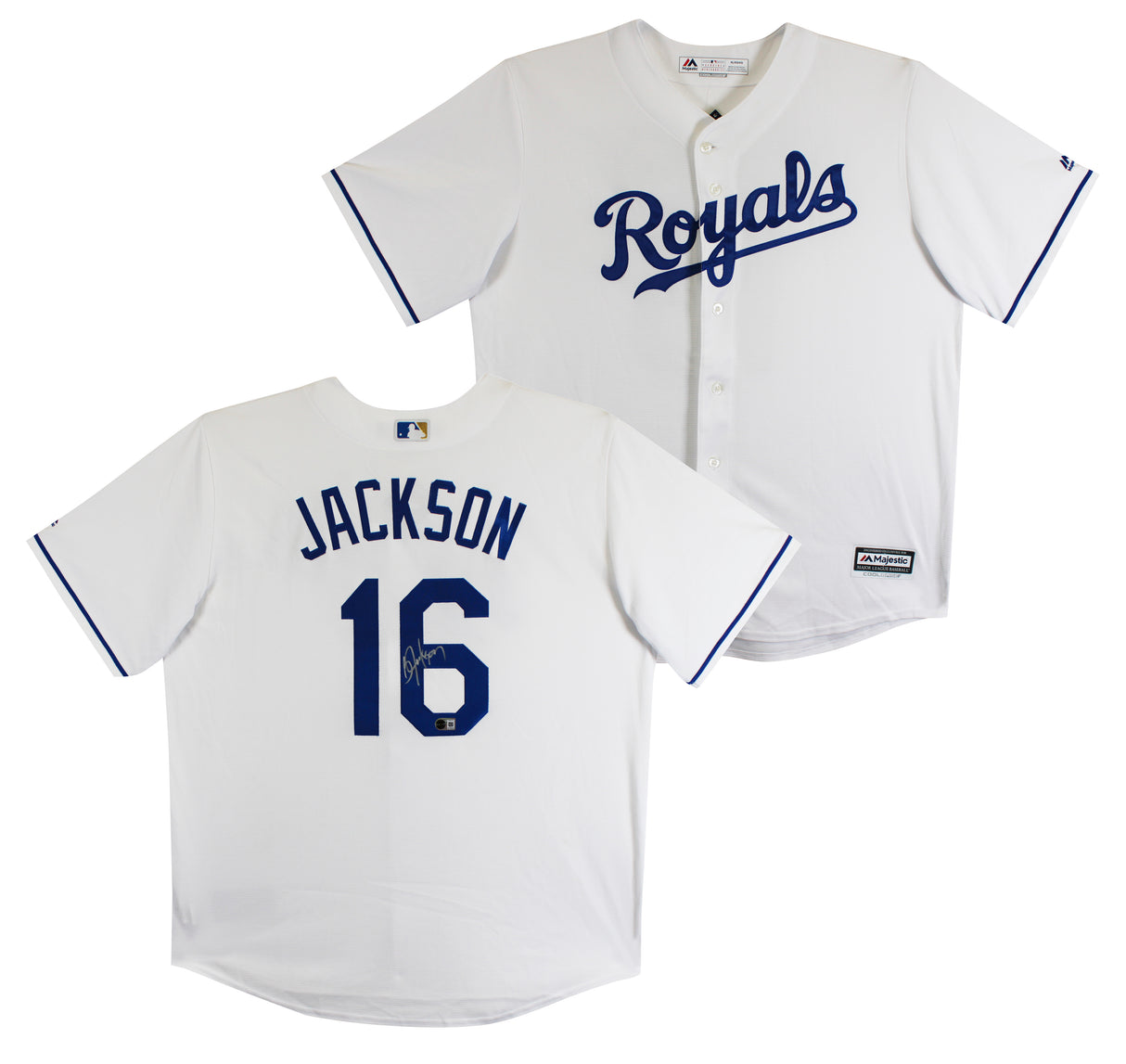 Royals Bo Jackson Authentic Signed White Majestic Cool Base Jersey BAS Witnessed