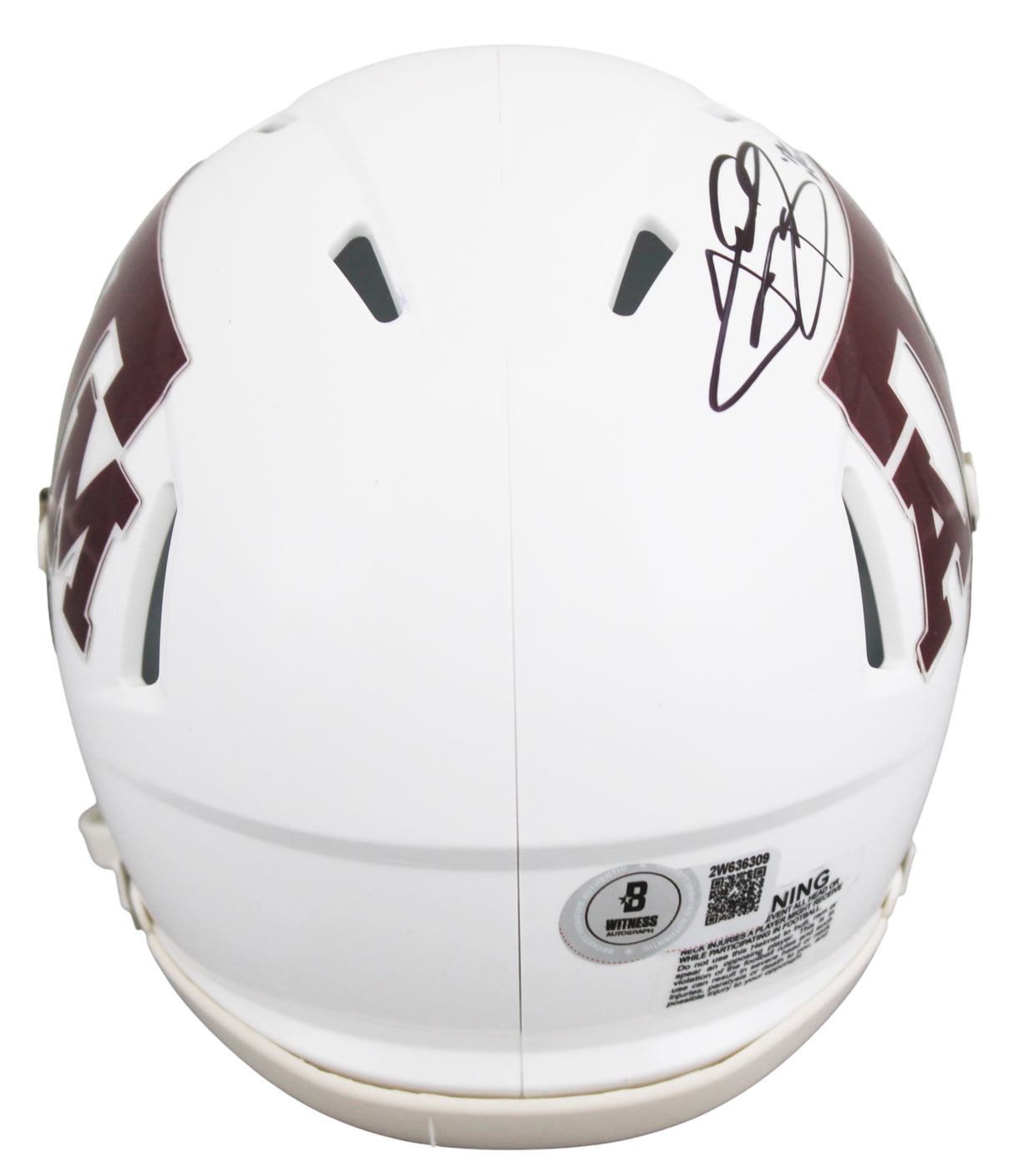 Texas A&M Johnny Manziel "12 HT" Signed White Speed Mini Helmet W/ Case BAS Wit