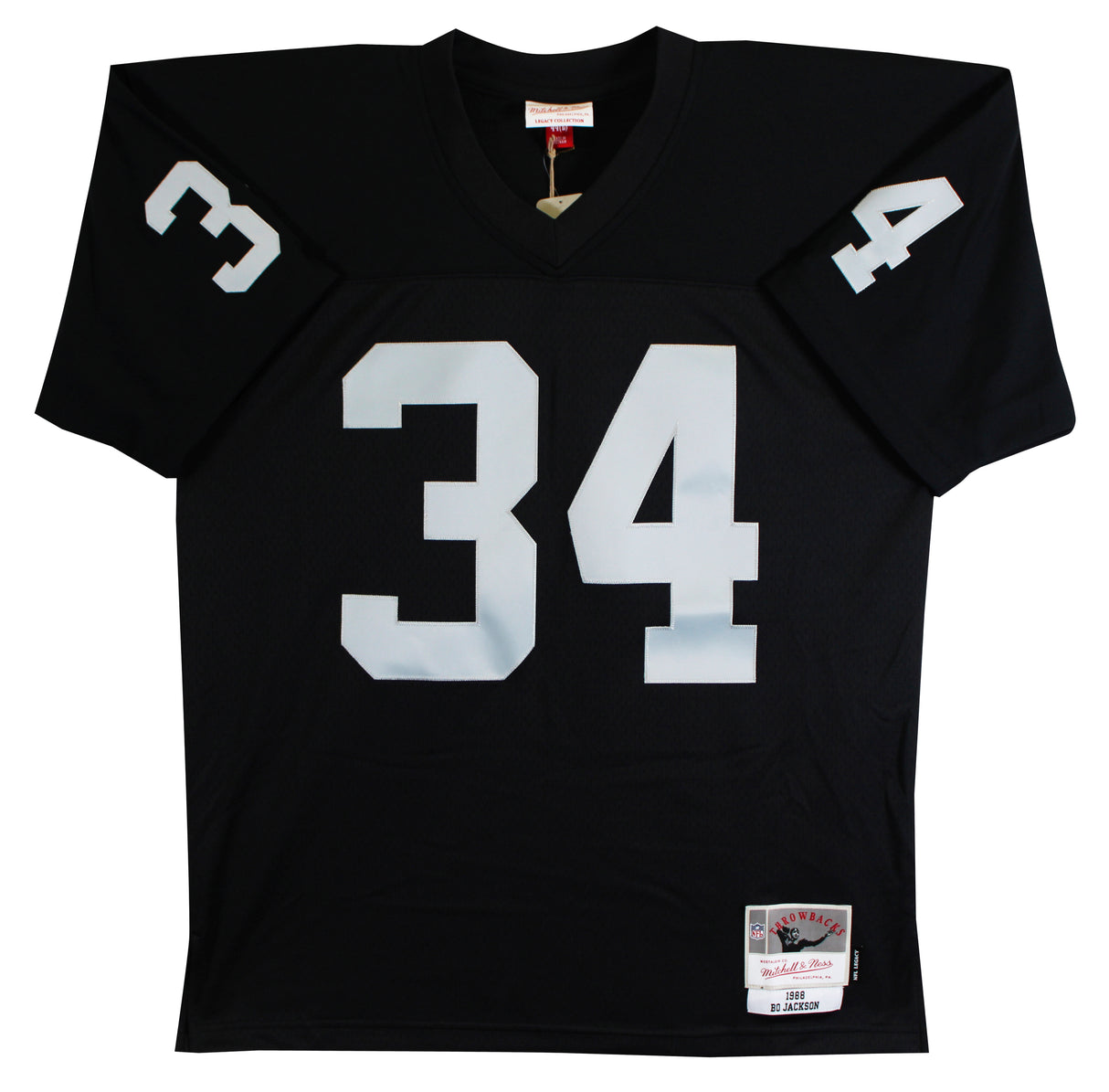 Raiders Bo Jackson Authentic Signed Black Mitchell & Ness Jersey BAS Witnessed