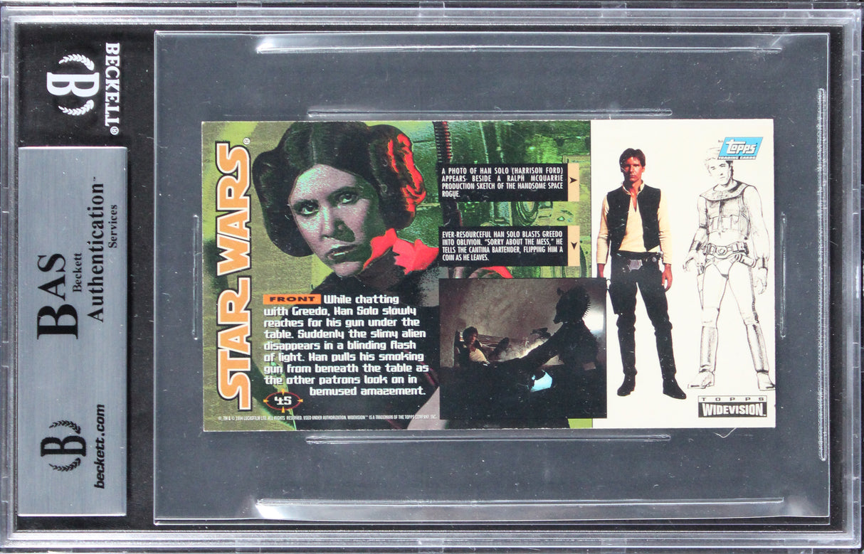 Paul Hirsch & Richard Crew Signed 1995 Star Wars Widevision #45 Card BAS Slabbed