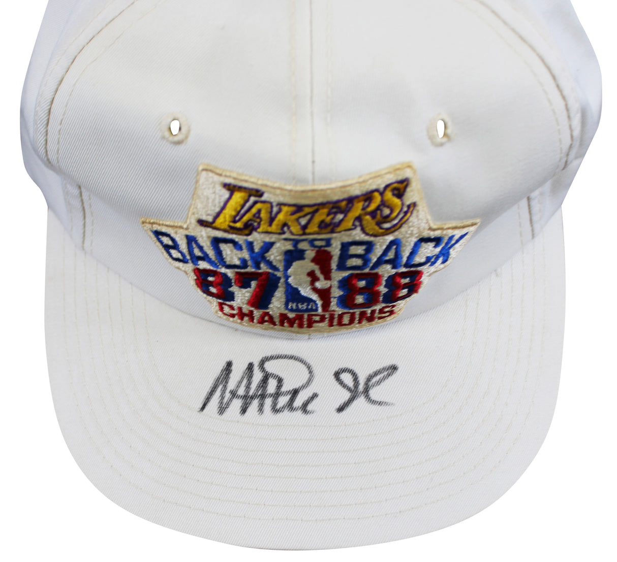 Lakers Magic Johnson Signed 1987-1988 NBA Champions Hat BAS Witnessed #W426875
