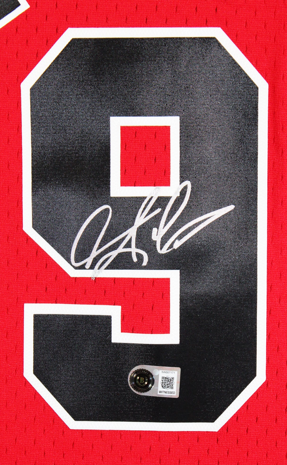 Bulls Dennis Rodman Signed Red Mitchell & Ness HWC Swingman Jersey BAS Witnessed