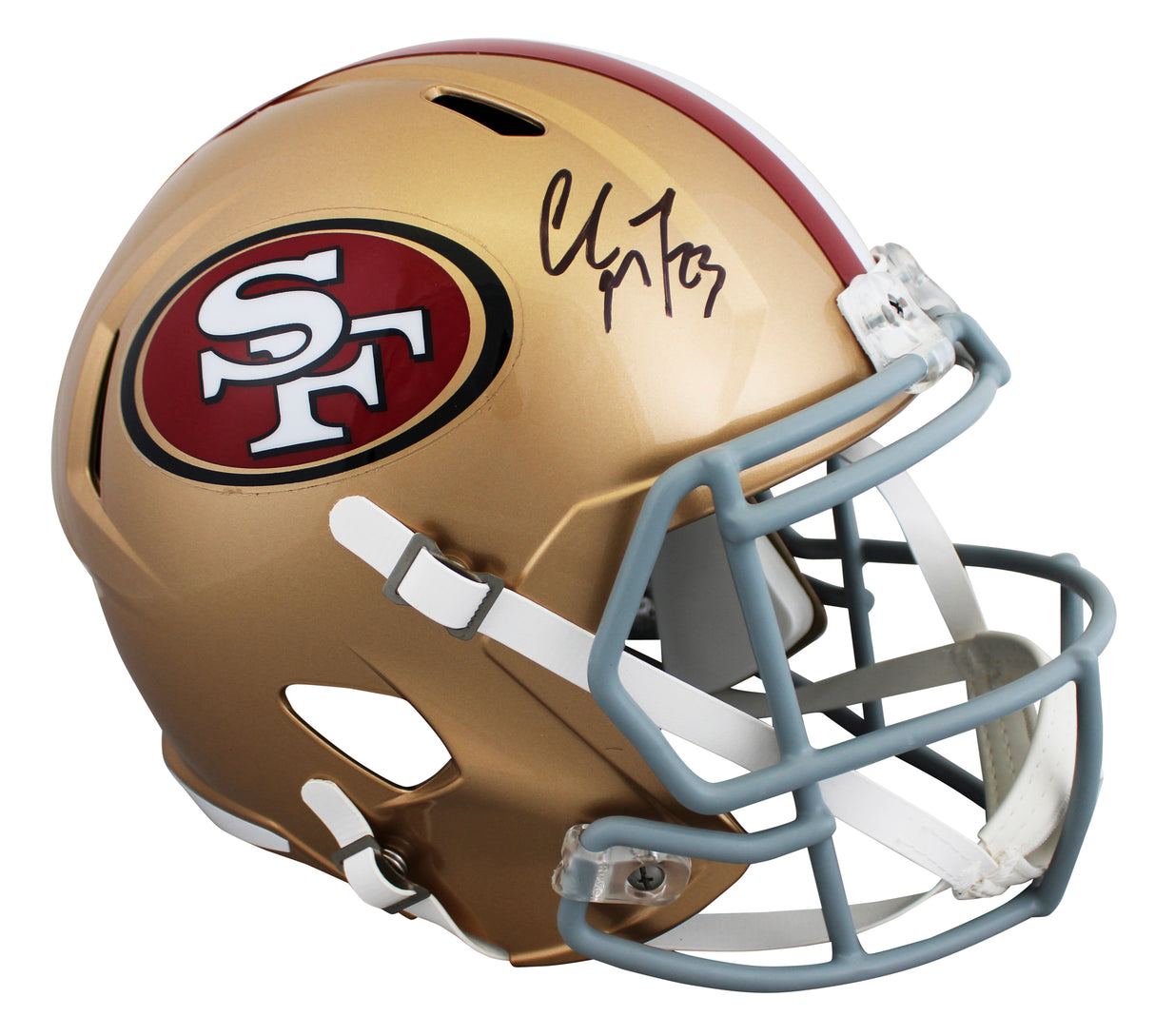 49ers Christian McCaffrey Signed Full Size Speed Rep Helmet W/ Case Fanatics