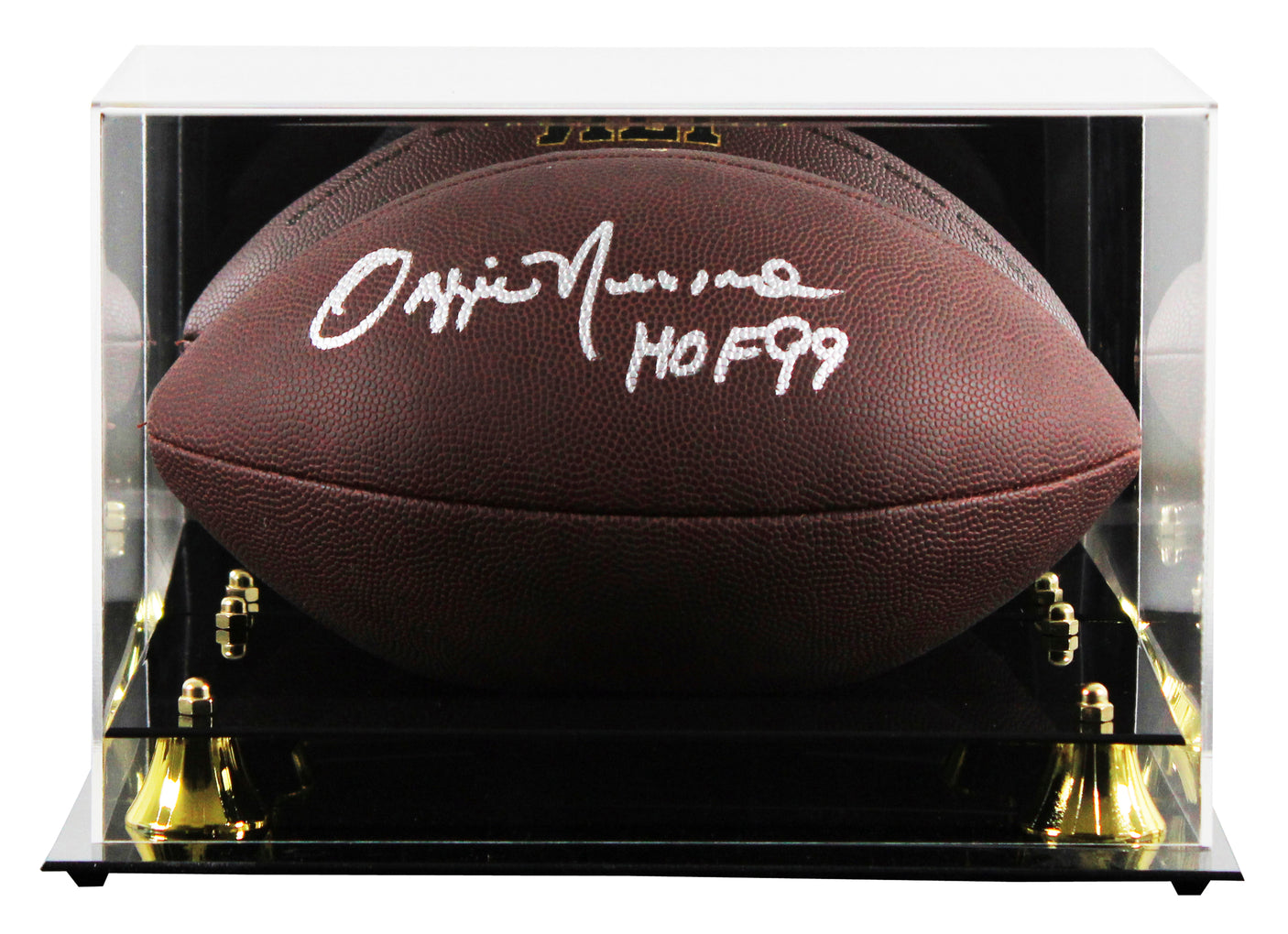 Browns Ozzie Newsome "HOF 99" Signed Wilson Super Grip Football W/ Case BAS Wit