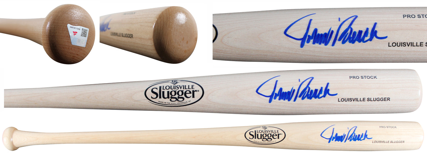 Reds Johnny Bench Signed Blonde Louisville Slugger Baseball Bat Fanatics