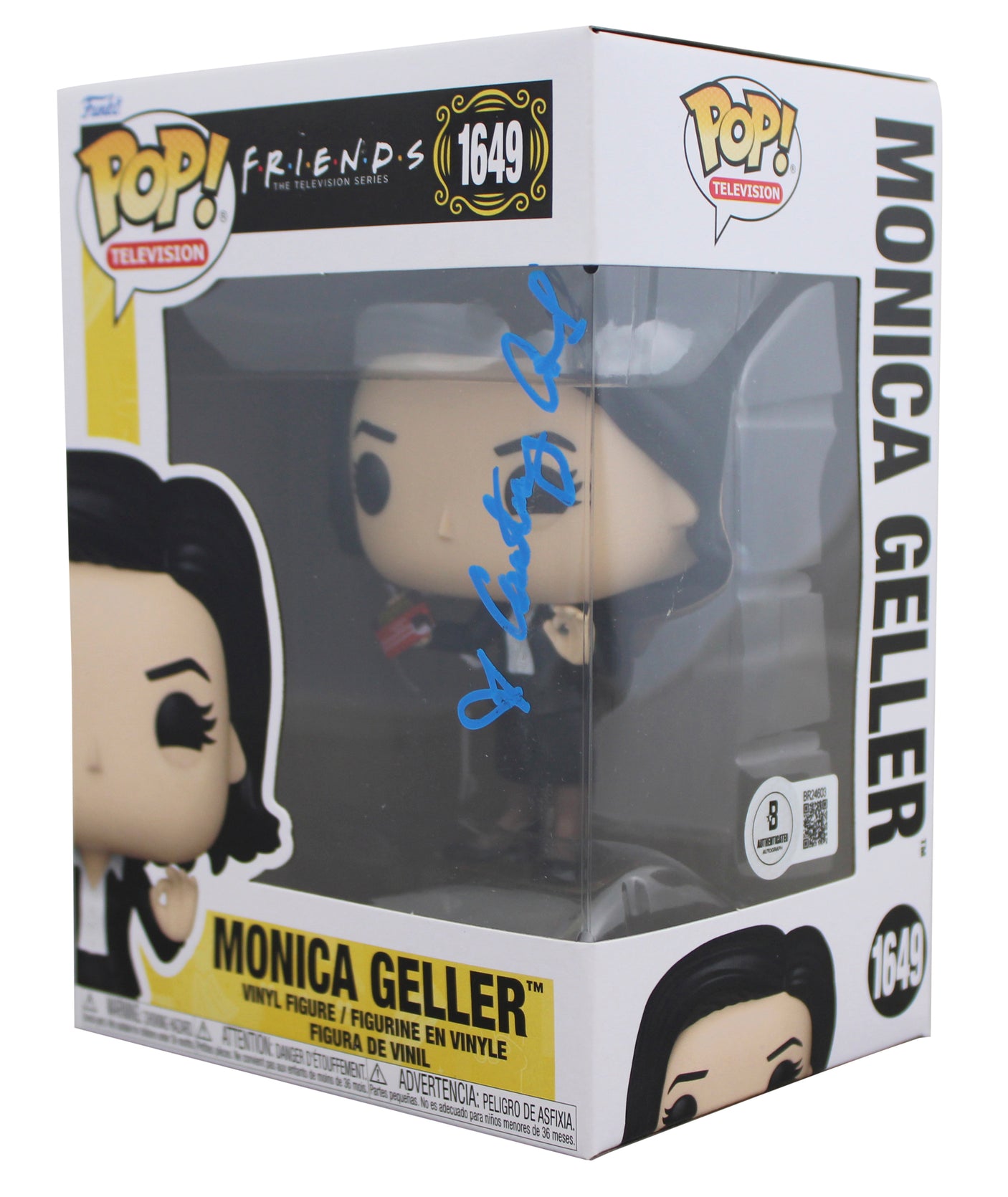 Courtney Cox Friends Signed Monica Geller #1649 Funko Pop Figure BAS #BR24603