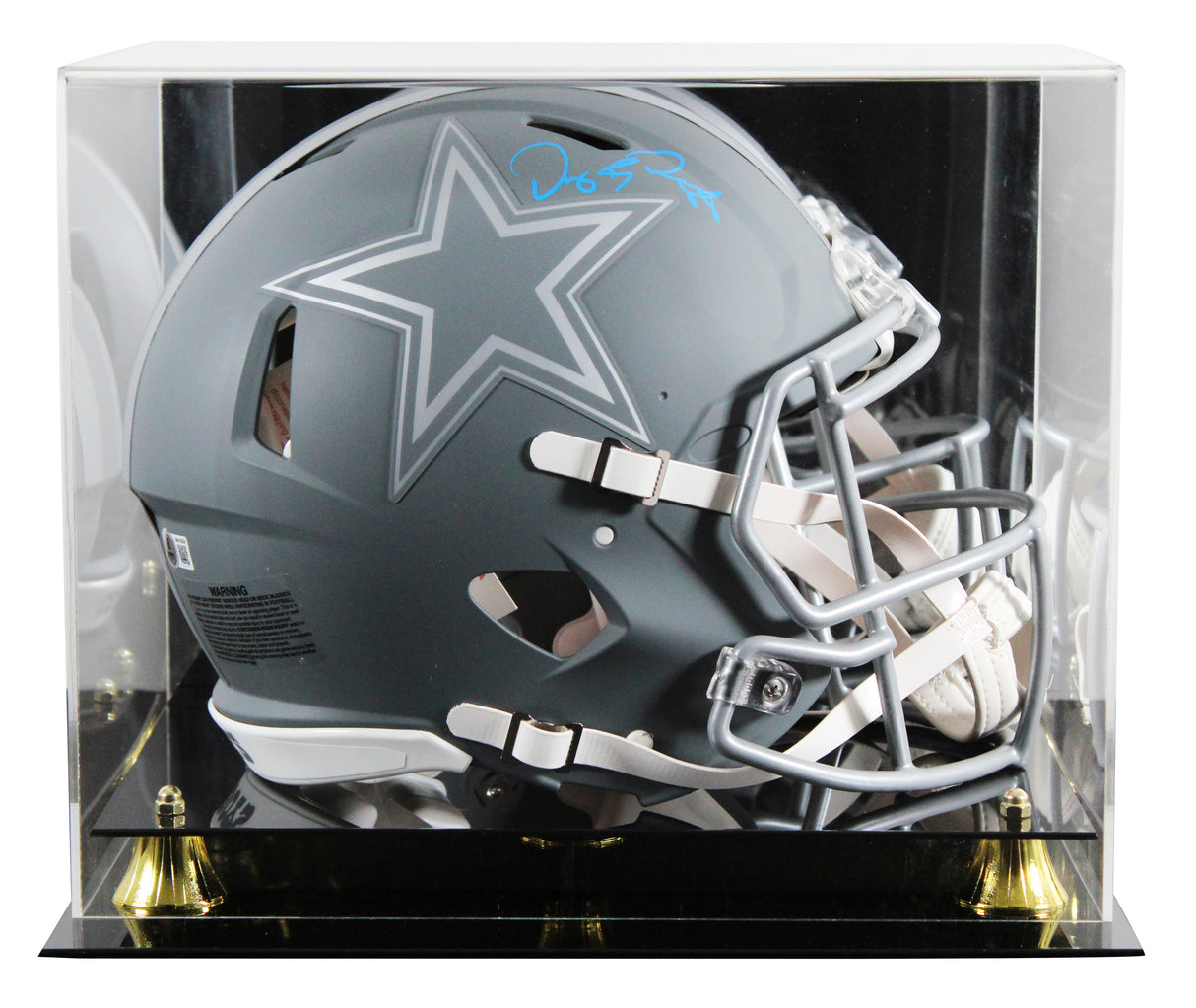 Cowboys Dez Bryant Signed Slate Full Size Speed Proline Helmet W/ Case BAS Wit