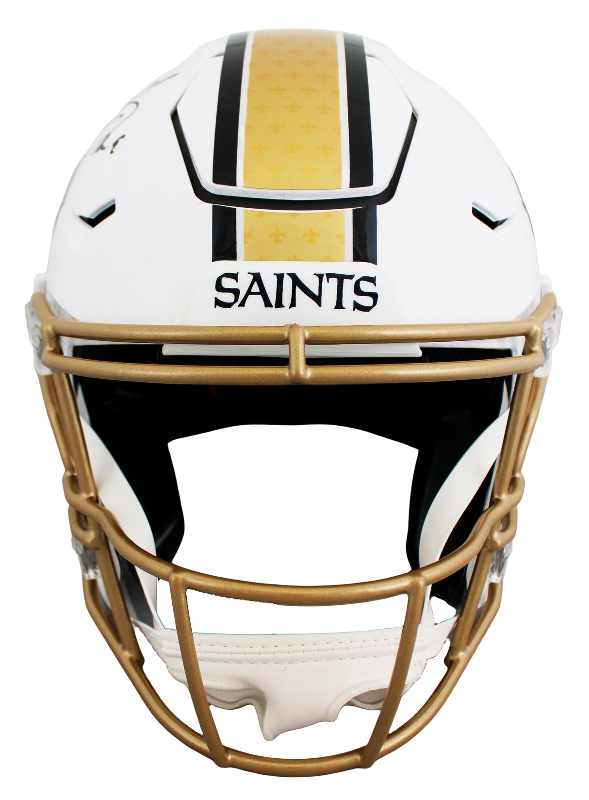 Saints Drew Brees Signed 2025 On-Field Alt Speed Flex Full Size Helmet BAS Wit
