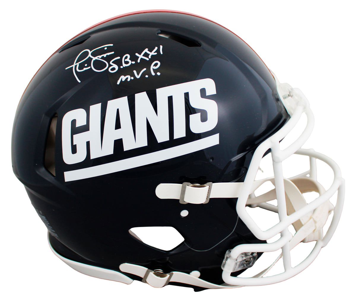 Giants Phil Simms "SB MVP" Signed 81-99 TB F/S Speed Proline Helmet W/ Case BAS
