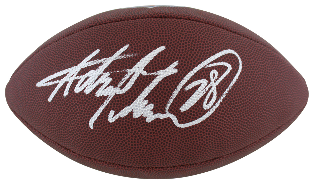 Vikings Adrian Peterson Signed Wilson Duke Replica Football W/ Case BAS Witness
