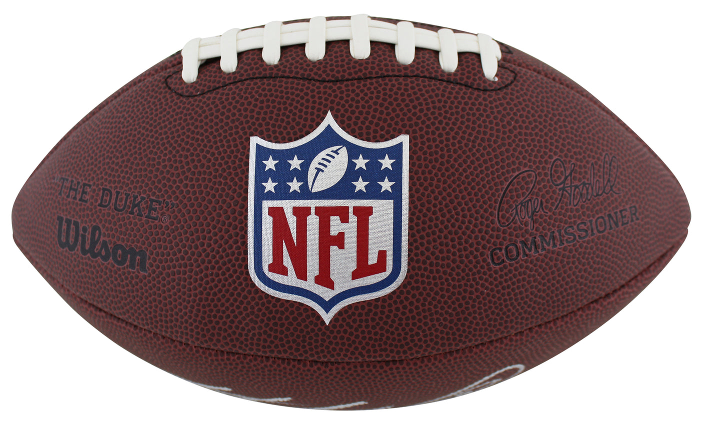 Vikings Adrian Peterson Signed Wilson Duke Replica Football W/ Case BAS Witness