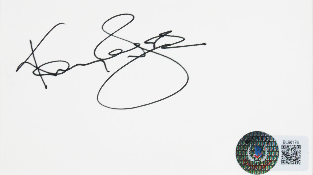 Kenny Rogers Authentic Signed 3x5 Index Card Framed Display Autographed BAS