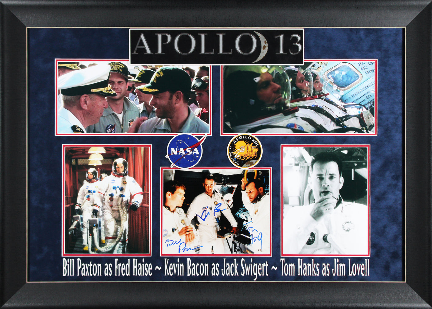 Apollo 13 (3) Hanks, Bacon, & Paxton Signed 8x10 Framed Photo BAS #AC71225