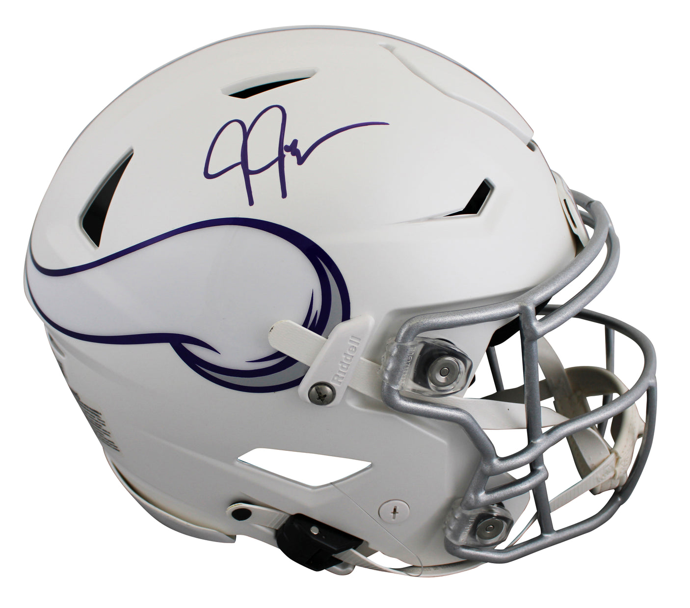Vikings Justin Jefferson Signed 2024 On Field Alt Speed Flex F/S Helmet BAS Wit