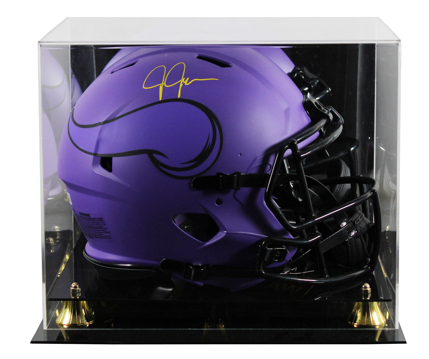 Vikings Justin Jefferson Signed Rave F/S Speed Proline Helmet W/ Case BAS Wit
