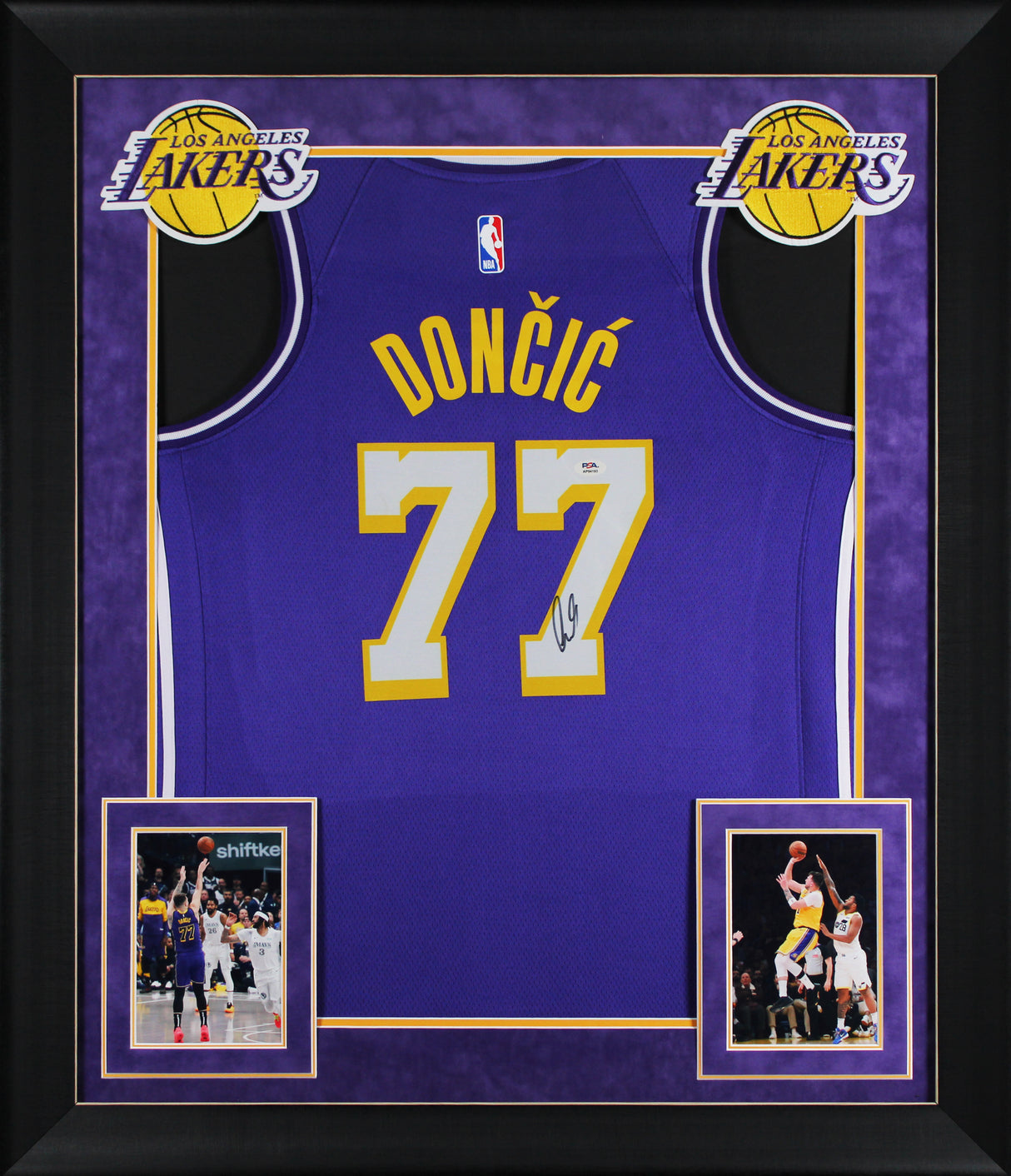 Lakers Luka Doncic Signed Purple Nike Swingman Framed Jersey PSA/DNA #AP94193