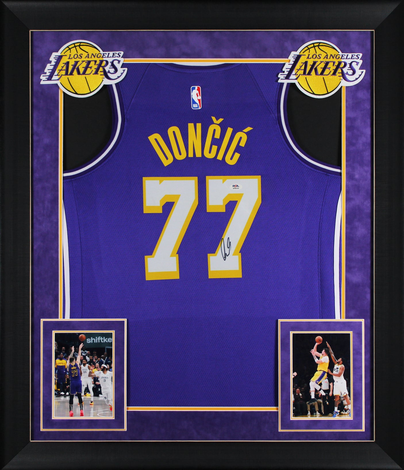 Lakers Luka Doncic Signed Purple Nike Swingman Framed Jersey PSA/DNA #AP94193