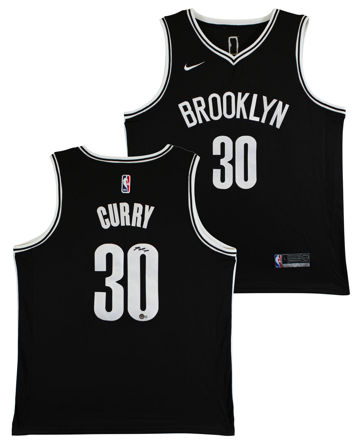 Nets Seth Curry Authentic Signed Black Nike Swingman Jersey BAS #BK88794