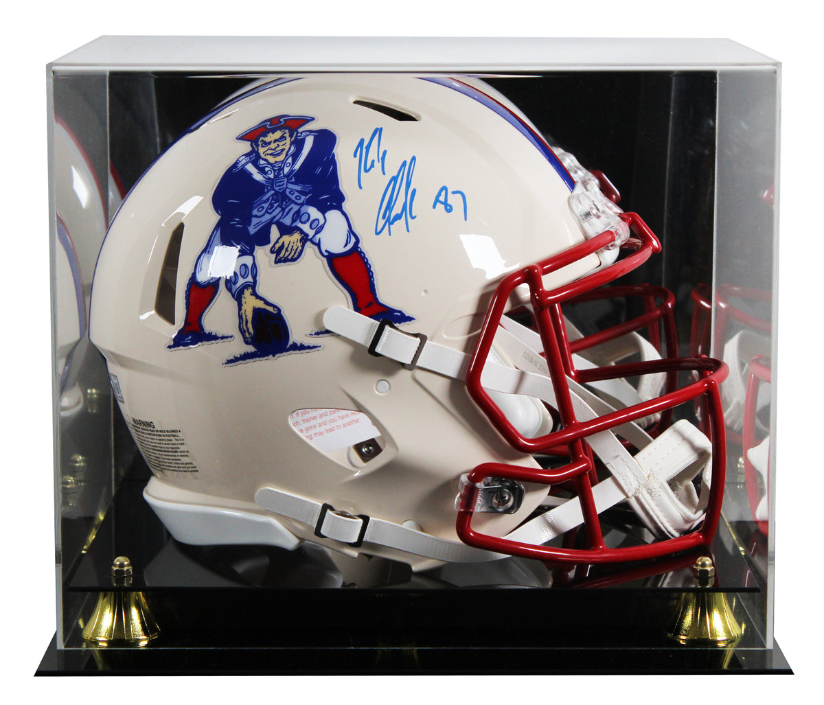 Patriots Rob Gronkowski Signed Retro F/S Speed Proline Helmet W/ Case BAS Wit