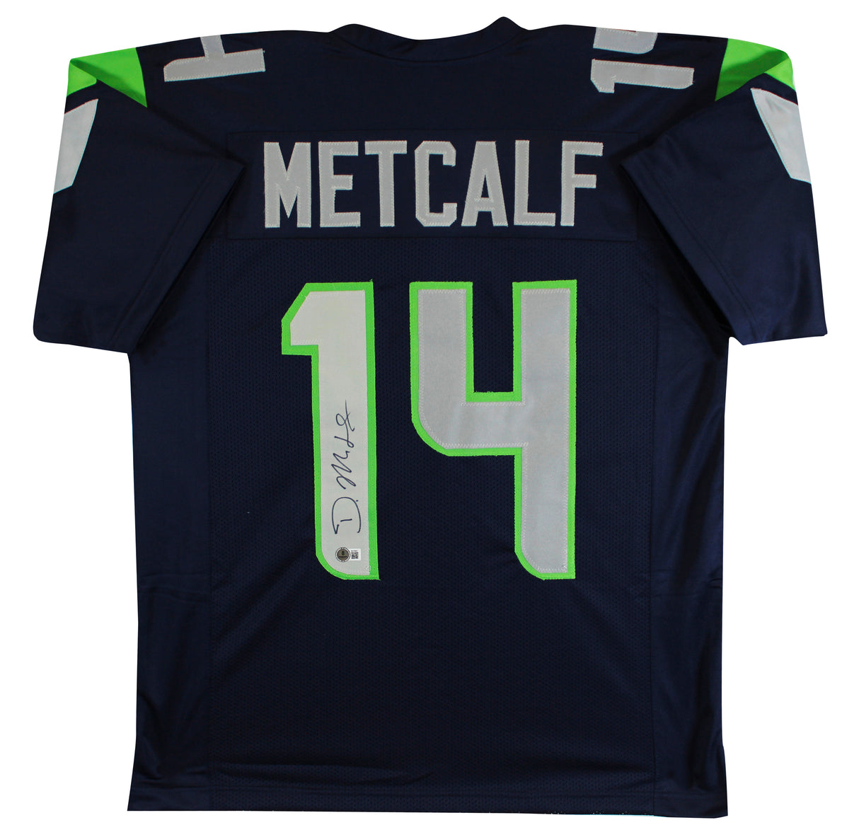 D.K. Metcalf Authentic Signed Navy Blue Pro Style Jersey Autographed BAS 2
