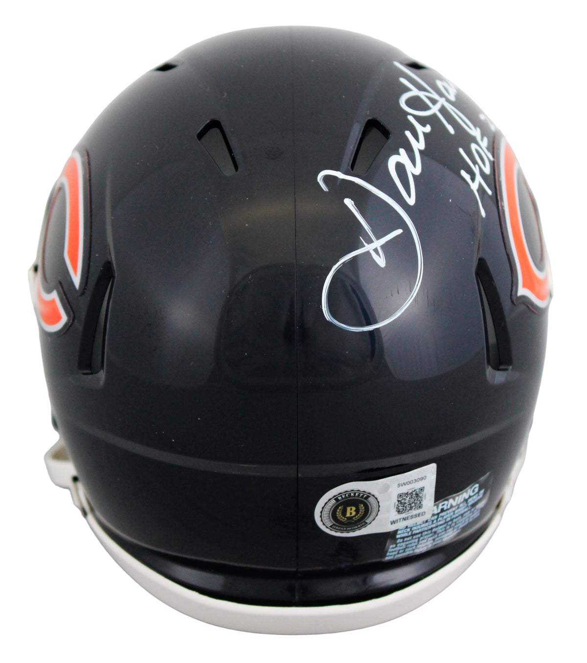 Bears Dan Hampton "HOF 02" Signed Speed Mini Helmet W/ Case BAS Witnessed