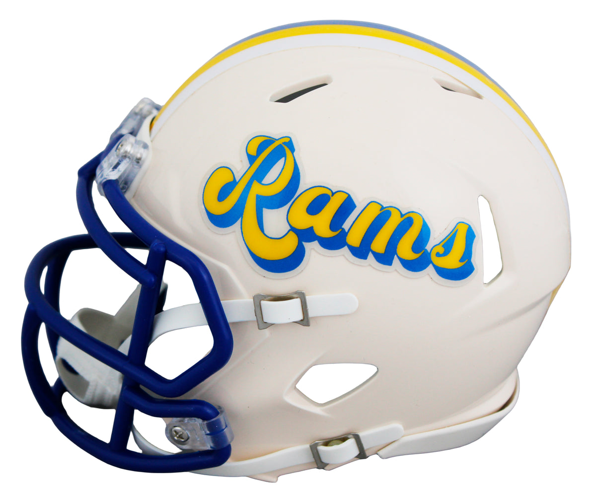 Rams Marshall Faulk Authentic Signed Retro Speed Mini Helmet BAS Witnessed