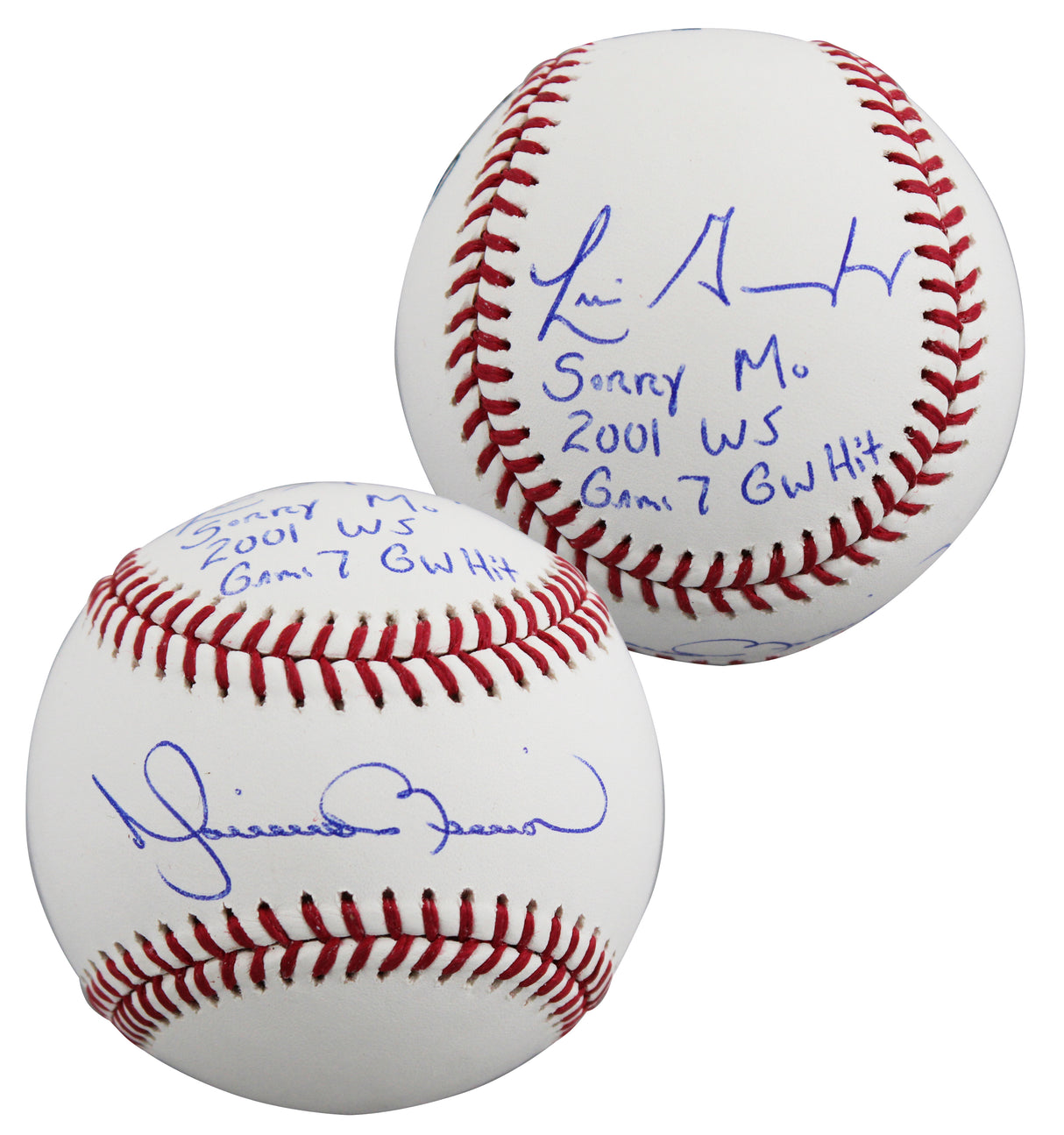 Mariano Rivera & Luis Gonzalez "Sorry Mo" Signed Baseball W/ Case BAS Witnessed