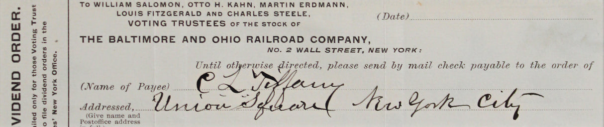 Charles Tiffany Authentic Signed & Framed 1.5x8.5 Cut Signature BAS #AE13690