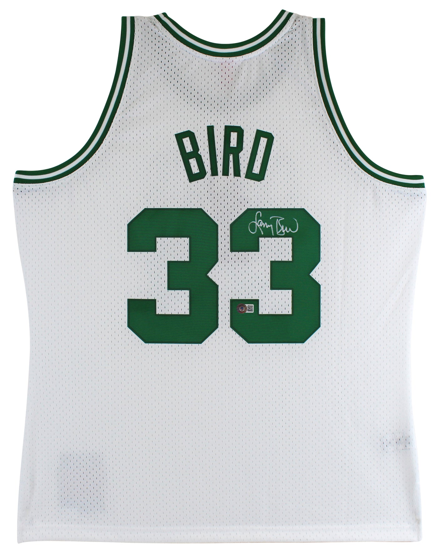 Celtics Larry Bird Authentic Signed 1985 White M&N HWC Swingman Jersey BAS Wit 2