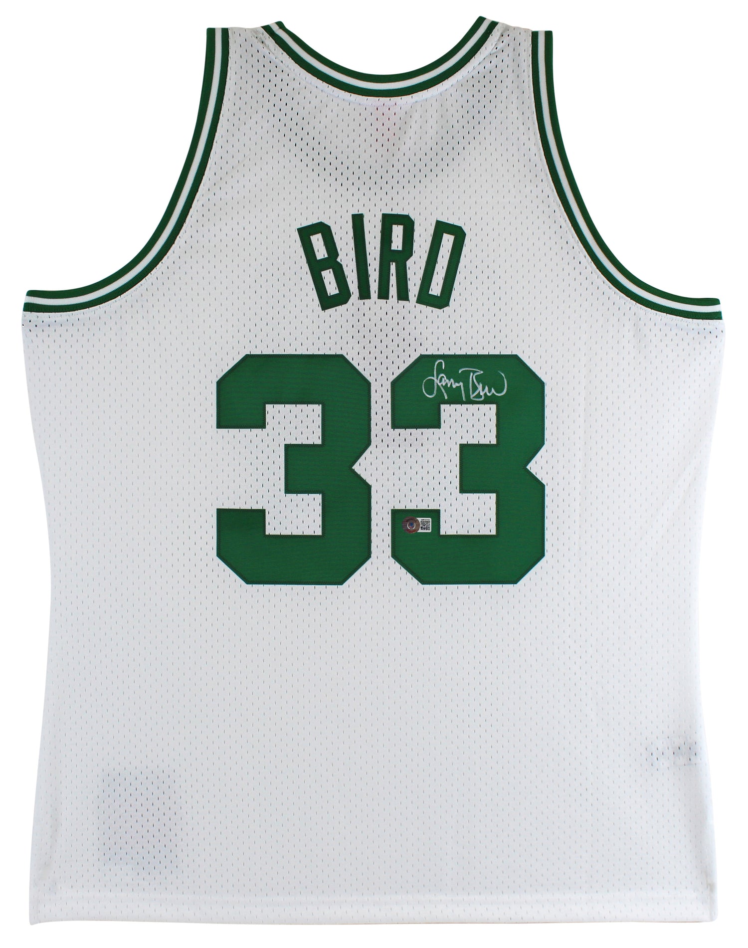 Celtics Larry Bird Authentic Signed 1985 White M&N HWC Swingman Jersey BAS Wit 2