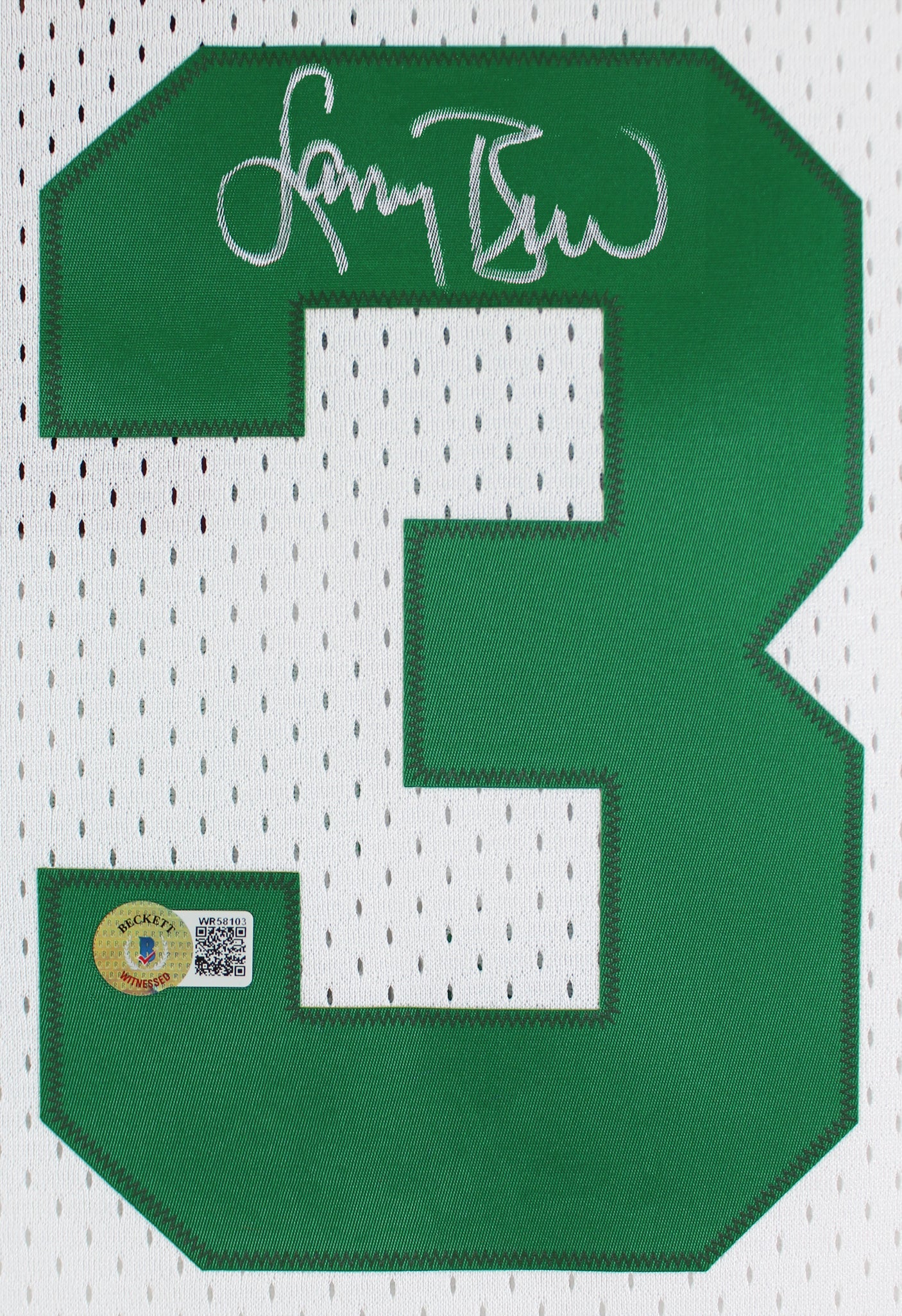 Celtics Larry Bird Authentic Signed 1985 White M&N HWC Swingman Jersey BAS Wit 2