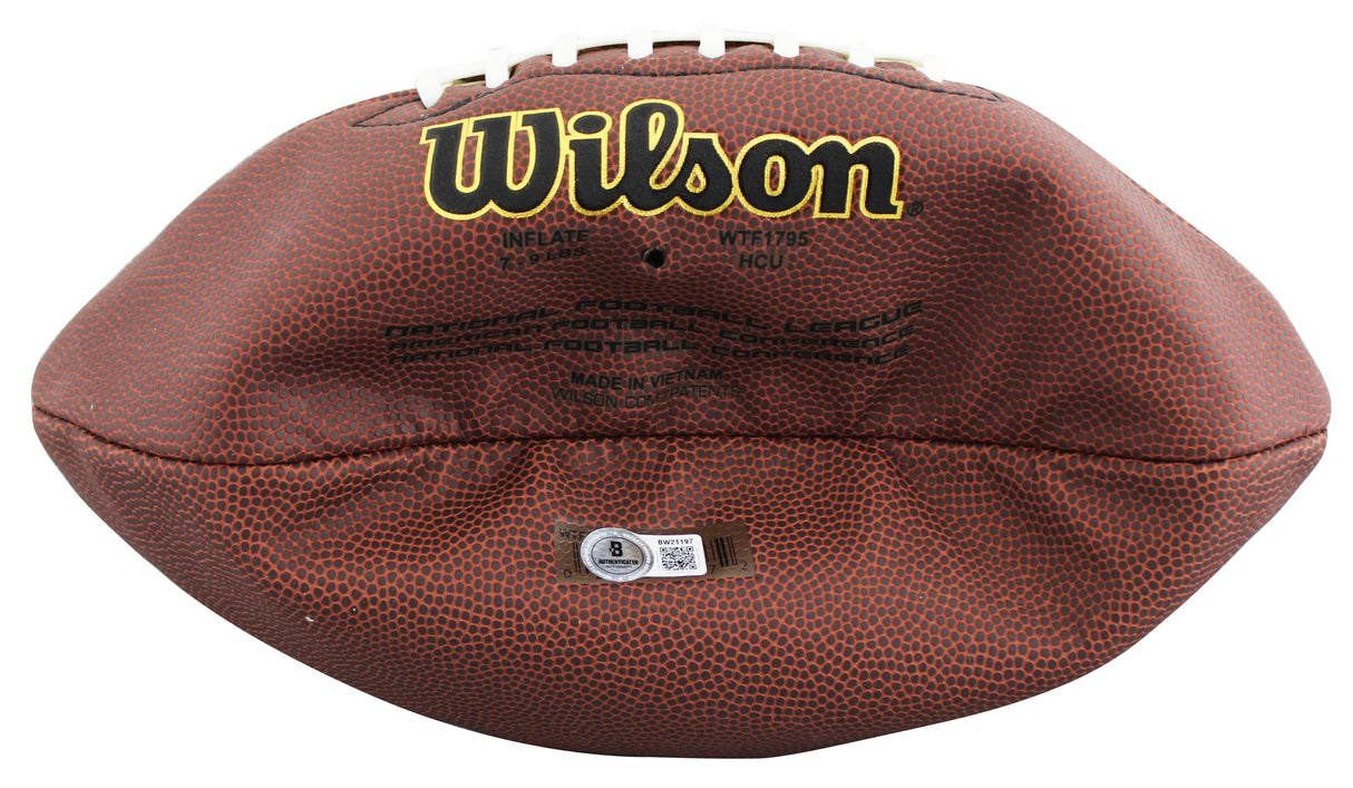 Titans Derrick Mason Authentic Signed Wilson Super Grip Football BAS #BW21197