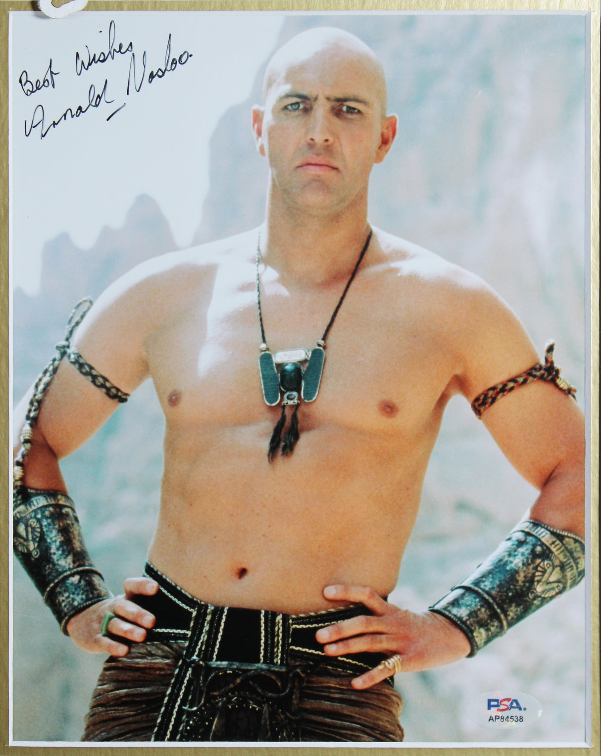 Brendan Frasier & Arnold Vosloo The Mummy Authentic Signed 8x10 Framed Photo PSA