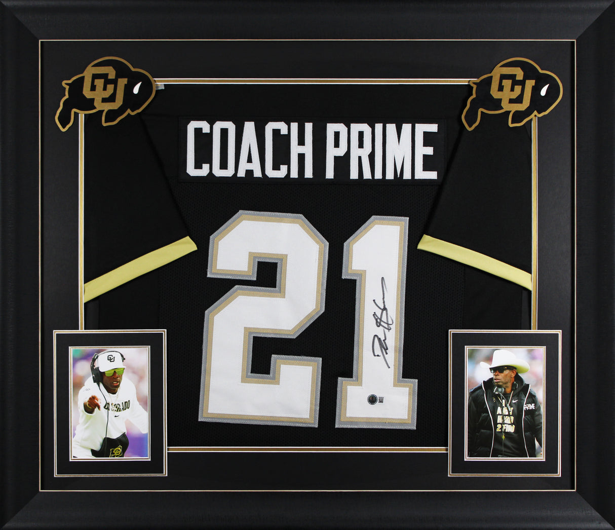 Colorado Deion Sanders Signed Black Pro Style Framed Jersey BAS Wit #2W438785