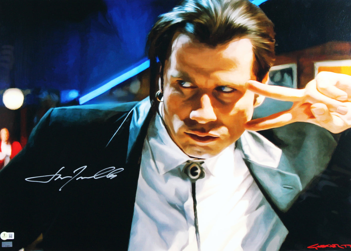 John Travolta Pulp Fiction Signed & Framed 20x30 Gabriel Toro Photo BAS #BR29318