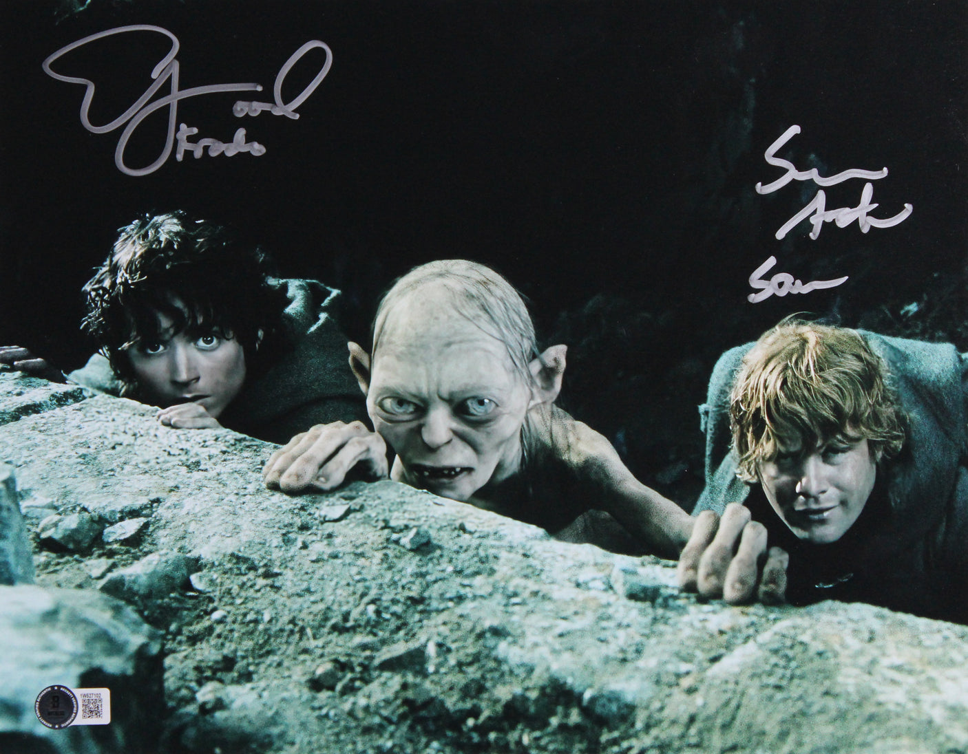 LOTR (3) Astin, Wood & Serkis Authentic Signed 11x14 Photo Framed Display BAS