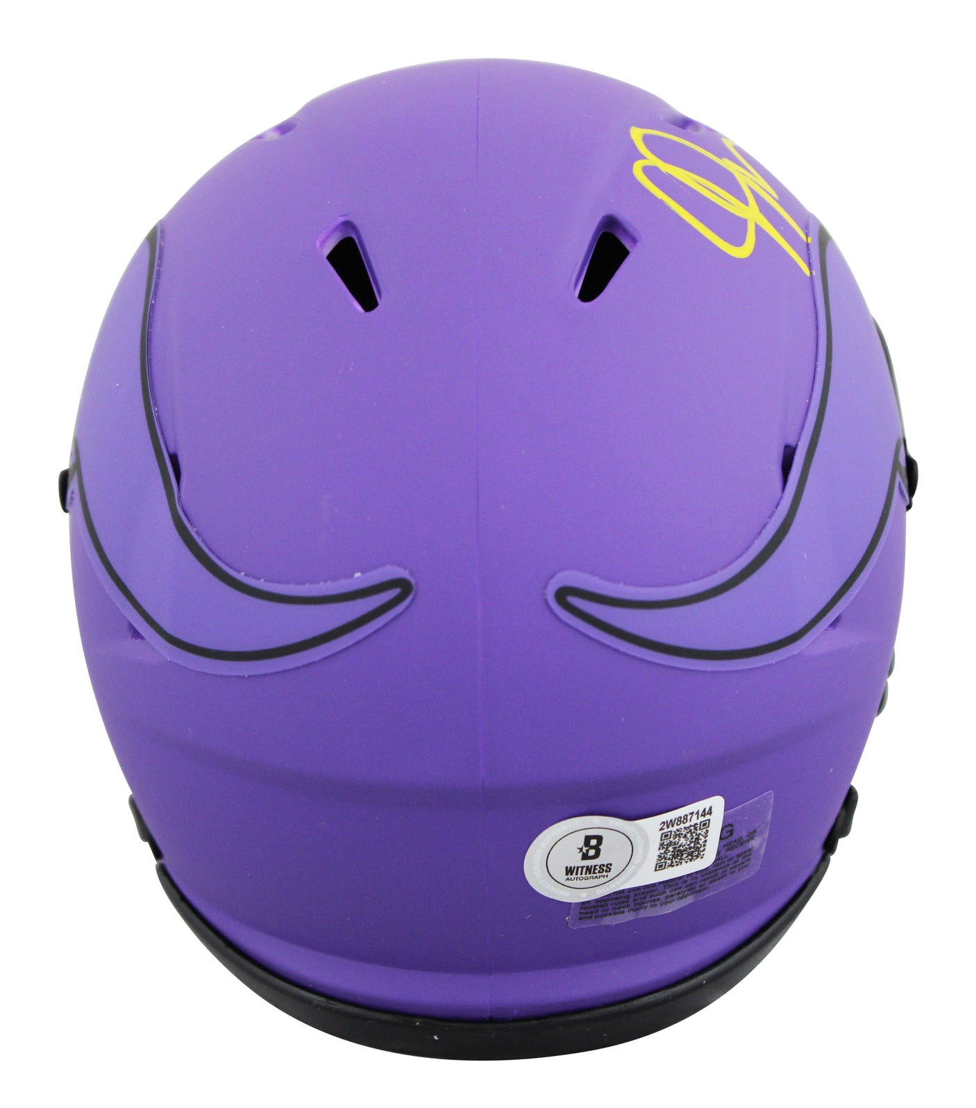Vikings Justin Jefferson Authentic Signed Rave Speed Mini Helmet BAS Witnessed