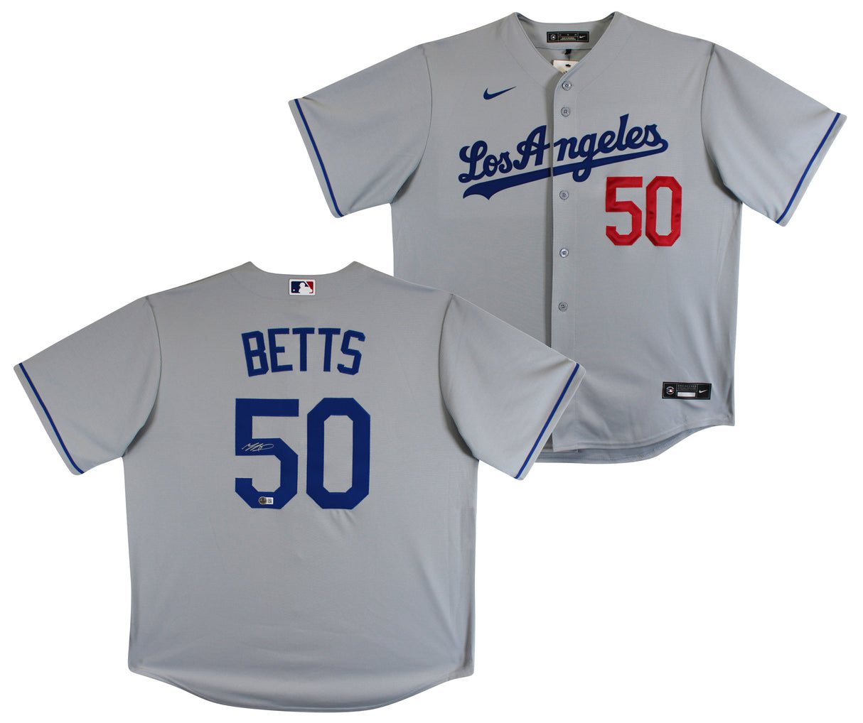Dodgers Mookie Betts Authentic Signed Gray Nike Jersey Autographed BAS